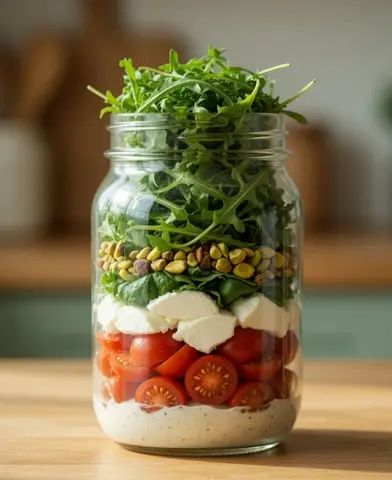 Mussarela, tomate e manjericão