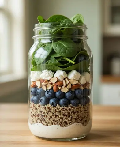 Quinoa, mirtilo e amêndoa