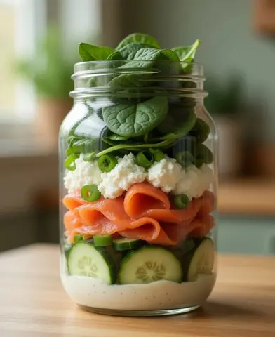 Salmão defumado, pepino e endro